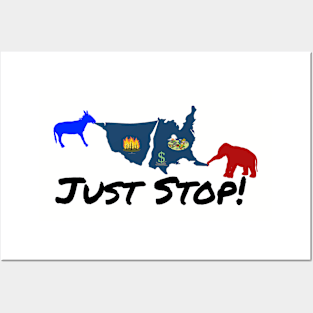 Just Stop! With icons Posters and Art